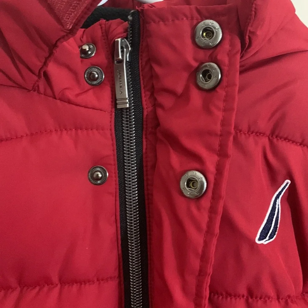 Nautica Toddler Boys Jaket Red Black Water Resistant Lightweight Hooded Size:7 - Picture 9 of 14